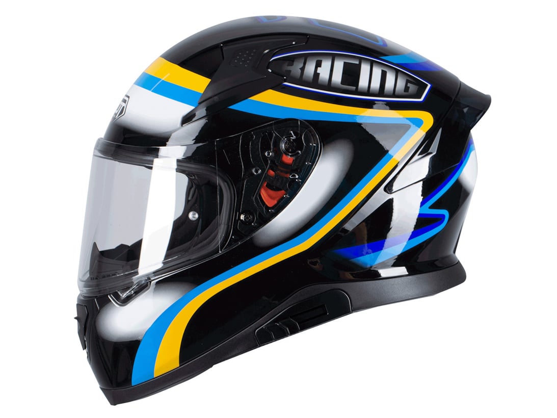 ΚΡΑΝΟΣ PILOT SNAKE SV RACING FULL FACE 1500GR ΜΑΥΡΟ-ΜΠΛΕ-ΚΙΤΡΙΝΟ ΔΩΡΕΑΝ ΜΕΤΑΦΟΡΙΚΑ