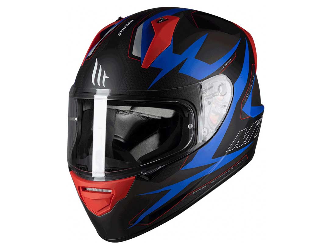 ΚΡΑΝΟΣ MT STINGER POWERED D7 ΜΑΤ ΜΠΛΕ-ΚΟΚΚΙΝΟ-ΓΚΡΙ FULL FACE 1450GR ΔΩΡΕΑΝ ΜΕΤΑΦΟΡΙΚΑ