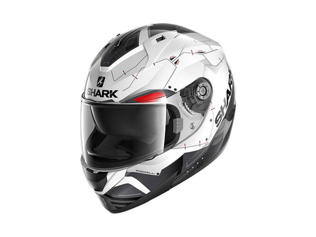 SHARK RIDILL MECCA WHITE/BLACK/RED FULL FACE ΜΕ SUNVISOR